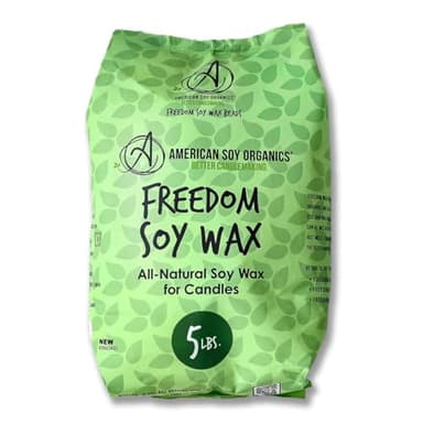 American Soy Organics Freedom Soy Wax Beads for Candle Making - Natural Candle Making Supplies - Paraffin-Free, Beeswax-Free Candle Wax for Container Candles, Tealights and Wax Melts, 5 lbs