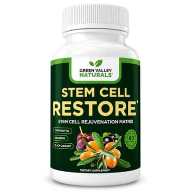 GREEN VALLEY NATURALS Stem Cell Restore | Cellular Support & Healthy Aging Supplement | CyanthOx™ 30 Sea Buckthorn, Grape Seed & Trans-Resveratrol | Antioxidant Supplement | 60 Vegetarian Capsules