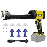 Cordless Caulking Gun for Dewalt 20V Battery, Electric Caulk Adhesive Gun with 450lm LED Light, 4 Adjustable Speeds, Drip-free Caulk Gun, 10oz/300ml Caulking Tool for Filling, Sealing(No Battery)