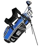 PGA TOUR Youth Golf Club Set – 10-Piece Right-Handed Kids Golf Set for Ages 8-12 (4’8”-5’2”) – Beginner Junior Golf Clubs with Lightweight Stand Bag, Mallet Putter, Hybrid, Driver & More