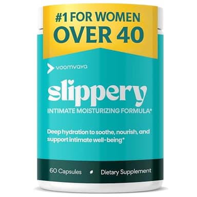 VoomVaya Slippery – Vaginal Dryness Relief for Women Over 40 – Vaginal Moisturizer with Slippery Elm for Women to Support Vaginal Moisture – 60 Capsules