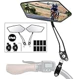 Diyife Bike Mirror 1 Pair, [New Version] HD Wide Angle Large Handlebar Rearview Mirror, Blast-Resistant 360°Adjustable Bicycle Rear View Mirror Accessories for Ebike Mountain Road Bike