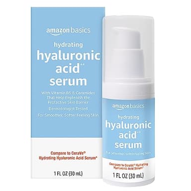 Amazon Basics Hydrating Hyaluronic Acid Serum with Essential Ceramides and Vitamin B, 1 Fluid Ounce