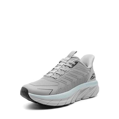 ALLSWIFIT Women's Slip On Walking Shoes Running Comfortable Tennis Breathable Non Slip Athletic Gym Workout Cross Training Fashion Sneakers,Size 6,Grey,SARR034W