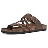 WHITE MOUNTAIN Women's Hayleigh Footbed Sandal, Brown/Leather, 9 M