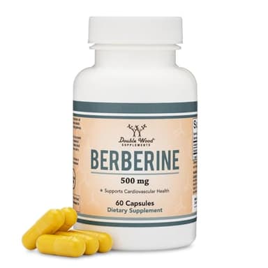 Berberine Supplement 500mg, 60 Capsules (Third Party Tested, Non-GMO, Gluten Free, Vegan Safe) AMPK Activator - Berberine HCL for Cardiovascular Health by Double Wood