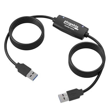 Plugable USB Transfer Cable, Unlimited Use, Transfer Data Between 2 Windows PC's, Compatible with Windows 11, 10, 7, XP, Bravura Easy Computer Sync Software Included
