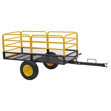 Jocisland Heavy Duty Garden Utility Trailer, 1500 Lbs 20 Cu.Ft ATV UTV Trailer Tow Behind Dump Cart with Removable Sides and Convenient Handle, Yard Lawn Mower Cart for Tractor