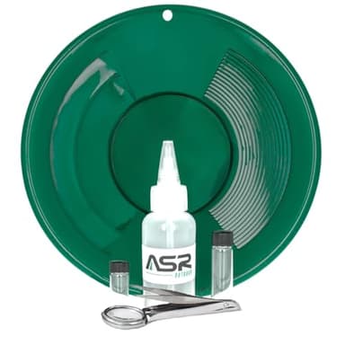 ASR Outdoor Gold Pan Gold Prospecting Beginners Kit, Collection Tools, 5 Piece Green