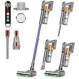 DIFFULL Cordless Vacuum Cleaner, 550W 45KPA 60 Mins, Stick Vacuum with Wall Mount Charging, Anti-tangle Wireless Vacuum, Rechargeable for Pet Hair/Carpet/Hard Floor