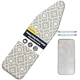 UniSimp Ironing Board Cover and Pad 18x54- Extra Thick Natural Cotton, Scorch and Stain-Resistant Iron Board Cover, Extra Large Iron Board Cover with Metal Fasteners Heavy Duty Heatproof Elastic Edge