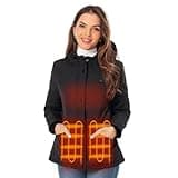 SGKOW Womens Heated Jacket with 7.4V Battery Pack, Heated Coat for Outdoor Hunting Hiking