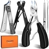 Toenail Clippers for Seniors Thick Nails, Ingrown Toenail Clippers for Men Heavy Duty Large Toe Nail Clippers for Thick Toenails with Wide Opening, Nail Cutter Long Handle with Slanted Curved Blade