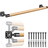 Dolibest Space Saver, 3 ft Ballet Barre, Wall Mounted Traditional Wood Ballet Barre System Stretch/Dance for Home Barre Workout Equipment, Height Adjustable, for Kids and Adults