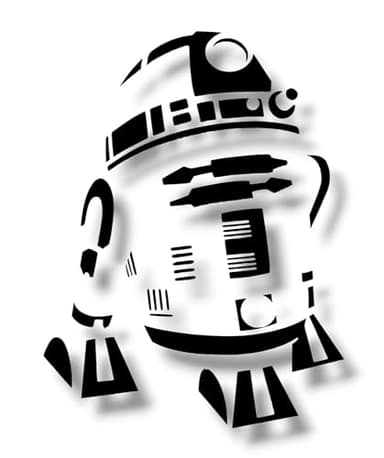 R2 - D2 Vinyl Decal Sticker, 6 in, Waterproof, 5 Year Durability (Black)