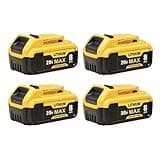 4-Pack 8000mAh Replace for Dewalt 20V Max Battery Compatible with Dewalt 20V Cordless Power Tools Replacement Lithium-ion Batteries for DCB201 DCB200 DCB205 DCB207 DCB206 Cordless Tools