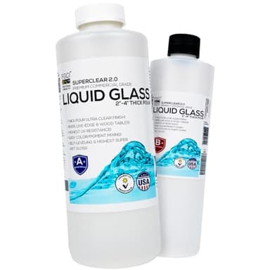Deep Pour Epoxy Resin Liquid Glass 48 oz Kit, 2-4 inch Amazing Clear Resin Flower Preservation Kit, Wood Inlay High Temp Heat UV Resistant Epoxy, Bubble Free Food Grade Safe Low Viscosity
