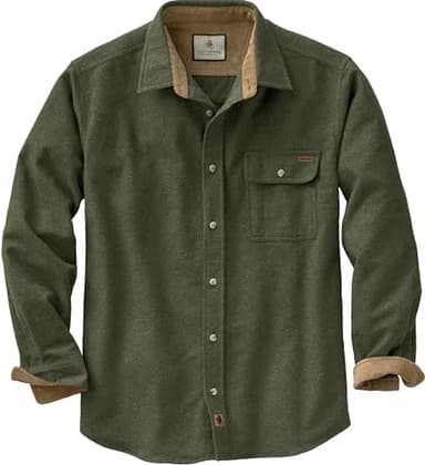 Legendary Whitetails Mens Long Sleeve Button Down 100% Cotton Flannel Shirt, Army, XL