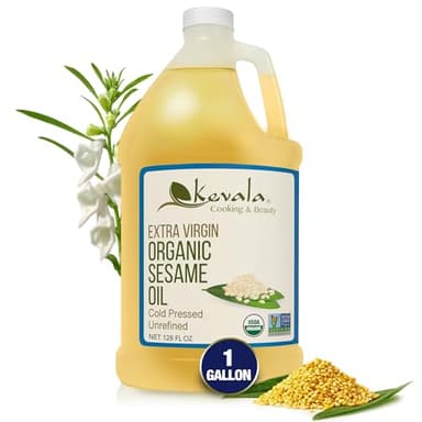 Kevala Organic Extra Virgin Sesame Oil, 1 Gallon (128 Fl Oz)