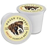 Boxer Coffee 52ct Decaf Vanilla Bean – Naturally Flavored, Swiss Water Process Medium Roast Coffee Pods – Specialty Grade, Artisan Single-Serve Cups – Compatible with Keurig K-Cup Brewers