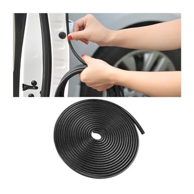 Osilly Car Door Edge Guards, 16Ft Rubber Seal Car Door Edge Trim, U Shape Door Edge Protector Guard, Aluminum Weather Proofing Automotive Door Edge Molding Protection for Most Car (Black)