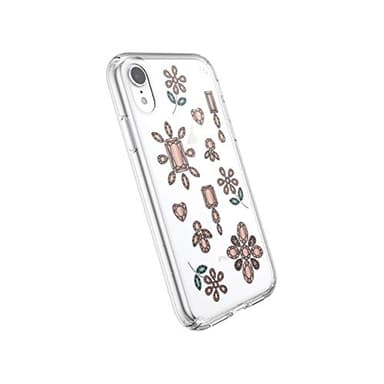 Speck Products Presidio Clear + Print iPhone XR Case, DancingDiamonds Peach Gold/Clear