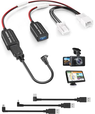 DashCam Power Adapter,(5P Type E)Fit Subaru Ascent/Crosstrek/Forester/Impreza/Legacy/Outback/WRX,Connect to Auto-Dimming Rearview Mirror,Power Adapter Charging Cable for GPS Dash Cam Mirror Camera