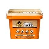 Gorilla All Purpose Wood Filler, Natural Finish, 16 Ounce Tub (Pack of 1) - Water Resistant for Indoor or Outdoor Projects and Repairs