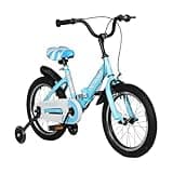 Max4out Folding Kids Bike for 3-5 Years Old Boys and Girls 14/16 Inch Foldable Kids' Toddler Bicycles with Flash Lighting Training Wheels and Dual Handbrakes, Baby Bike in Blue and Pink (16-Blue)