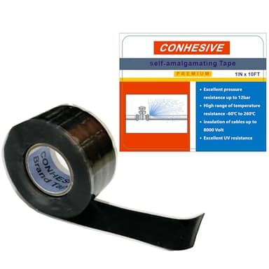 CONHESIVE Self-Fusing Silicone Tape, 1’’x10’ Self-Welding Repair Tape for Pipe and Tube Leak, Electrical Cable, Outdoor Coax, Emergency Repair, Plumbing Sealing.