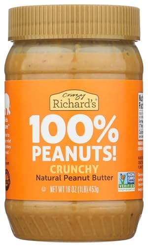 Crazy Richard's 100% All-Natural Crunchy Vegan Peanut Butter with No Added Sugar and Non-GMO (16 Ounce (Pack of 1))