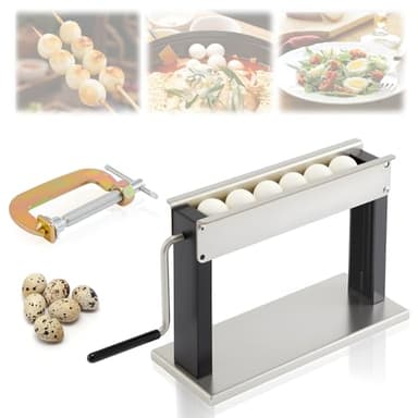 Lanties Manual Quail Egg Peeler Sheller, High-efficiency Hard Boiled Quail Egg Peeling Machine, Hand Roll Portable Peeler for Household Kitchen