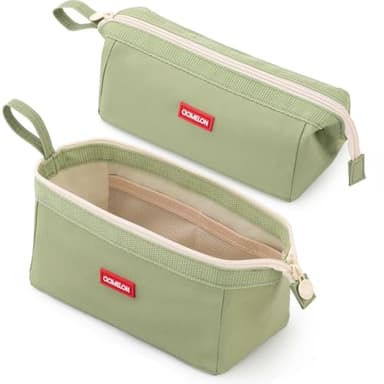 CICIMELON Pencil Case Large Capacity Pouch Pen Bag for School Teen Girl Boy Men Women (Green）