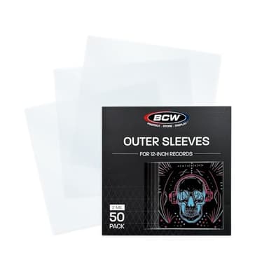 BCW 12-Inch Outer Sleeves – 50 Pack | Clear 2 Mil Polypropylene | Acid-Free Archival Quality for 33 1/3 RPM Album Covers | Ideal for Collectors