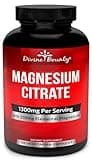 Pure Magnesium Citrate Capsules - 1300mg Magnesium Supplement with Elemental Magnesium - 120 Vegetarian Capsules