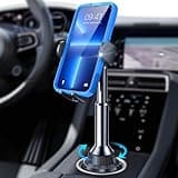 LISEN Cup Phone Holder for Car No Shaking Car Phone Holder Mount, 360° Adjustable Car Accessories for Women Trucks SUVs Golf, Compatible with iPhone 16e 16 15 14 13 Plus Pro Max Samsung S25 All 4-7''