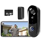 KALOGL Wireless Video Doorbell Camera 1080P, No Monthly Fee, Video Doorbell with Chime,32GB SD Card, Motion Detection, 2-Way Audio, 2.4GHz WiFi, Battery Powered
