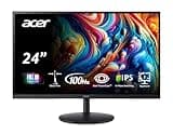Acer SH242Y Ebmihx 23.8" FHD 1920x1080 Home Office Ultra-Thin IPS Computer Monitor AMD FreeSync 100Hz Zero Frame Height/Swivel/Tilt Adjustable Stand Built-in Speakers HDMI 1.4 & VGA Port