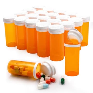 Wisesorb Desiccant Cap Pill Bottle, 30ml 20pcs Medicine Bottle, Pill Bottles Empty with Caps, Empty Pill Bottles, Prescription Medicine Containers Travel Pill Vials Clear Pill Case Organizers