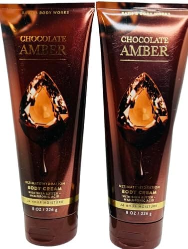 Bath & Body Works Chocolate Amber Ultimate Hydration Body Cream 8 Ounces Pack of 2
