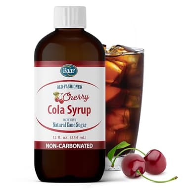 Caffeine Free, Non-carbonated Cherry Cola Syrup with Pure Cane Sugar (No High Fructose Corn Syrup), 12 Oz.