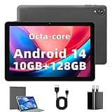 Rebecco Tablet 10 inch Android 14 Tablets, Octa Core 1280 * 800 IPS HD Display Android Tablet, 10GB RAM+128GB ROM(Expand to 1TB), Unisoc A523 CPU, 5G/2.4G WiFi, 5MP+8MP Camera