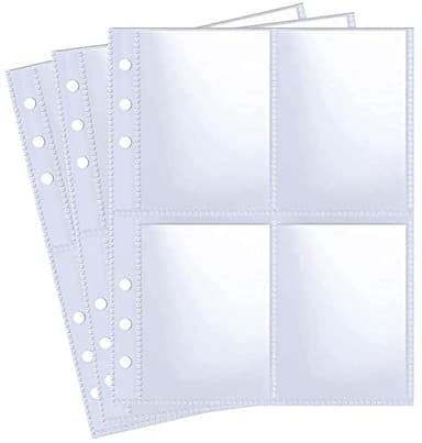 30 Pack 240 Pockets 2.5x3.5” Photocard Sleeves for 6 Ring A5 Binder, Ultra-Clear K-pop Photocard Sleeves, Double-Sided 4 Pocket Photo Pages, Top Loading Photo Sheet Protector for Photos, Trading Cards