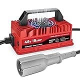 TRAMROOT 15 Amp Golf Cart Charger for 48 Volt Club Car DS & Precedent Lead Acid Battery with Upgraded 3-Pin Round Plug