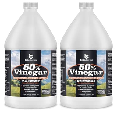 Belle Chemical 50% Pure Concentrated Vinegar – 12.5x Stronger – Indoor and Outdoor Cleaner (1 Gallon)