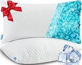 UYWO Cooling Memory Foam Pillows Firm and Soft, Queen Size Set of 2, Original Adjustable Pillows for Side, Back or Stomach Sleepers
