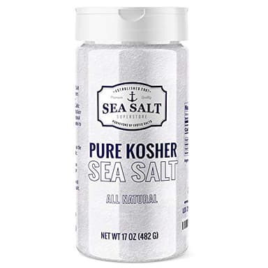 Kosher Sea Salt, Fine Grain Sea Salt, Non-Iodized (1 lb Shaker)