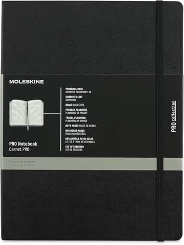 Moleskine Professional Notebook, XL, Black, Hard Cover (7.5 x 9.75)