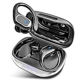Wireless Earbuds Bluetooth Headphones 80Hrs Playtime Ear Buds IPX7 Waterproof Sports Earphones Wireless Charging Case Over-Ear Earhooks Headest - Black
