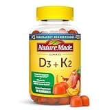 Nature Made Vitamin D3 K2 Gummies, Vitamin D3 5000 IU per serving, Bone, Teeth, Muscle, Immune Health Support, 50 Vitamin D + K2 Gummy Vitamins, 25 Day Supply